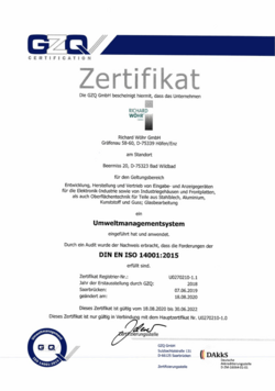 Zertifikate Werk 2 EN ISO 14001